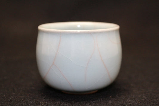 24501 Living National Treasure Kohei Miura (celadon sake cup (MK seal)) 