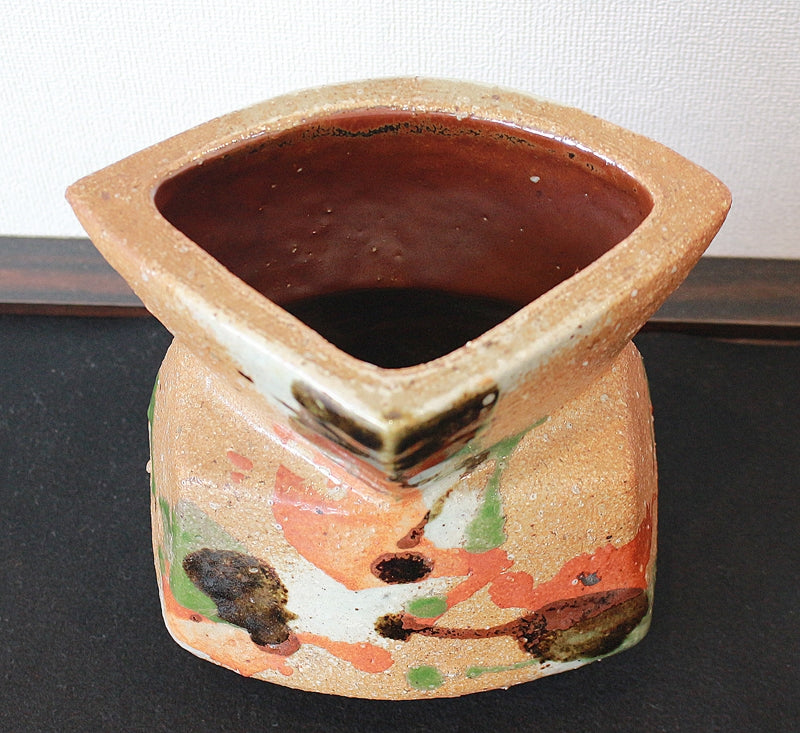 23314 KAWAI Kanjiro (Three-colored flat vase) 