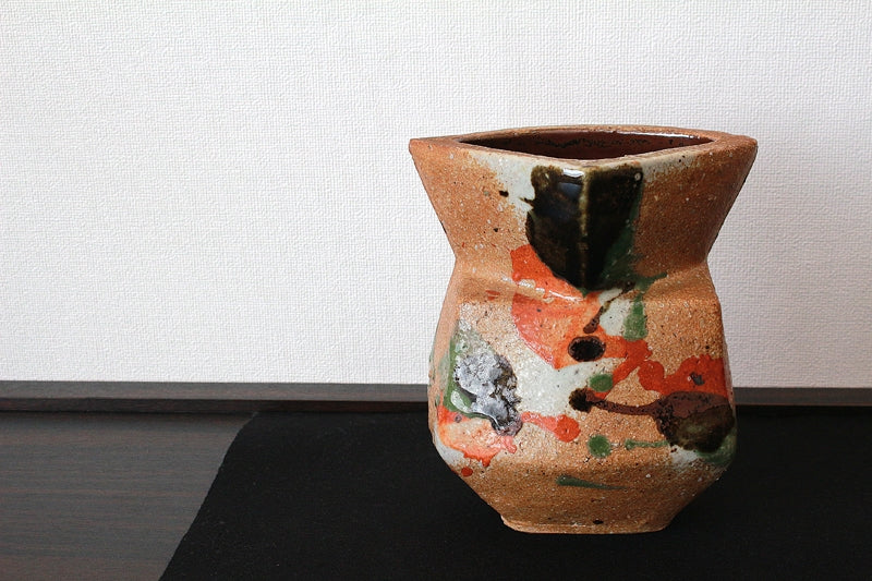 23314 KAWAI Kanjiro (Three-colored flat vase) 