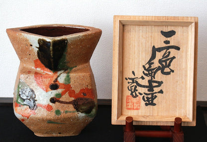 23314 KAWAI Kanjiro (Three-colored flat vase) 