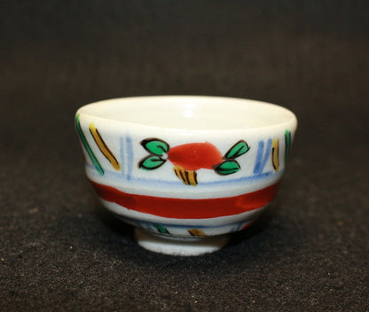 25301 Living National Treasure Kato Hajime (Three types of ceramic cups, colored, bush clover, and Shigaraki) 