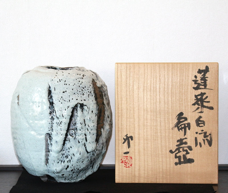 23503 人間国宝 清水卯一 (蓬莱白流扁壷(H3なんば高島屋出品作)SHIMIZU Uichi – アート飛田