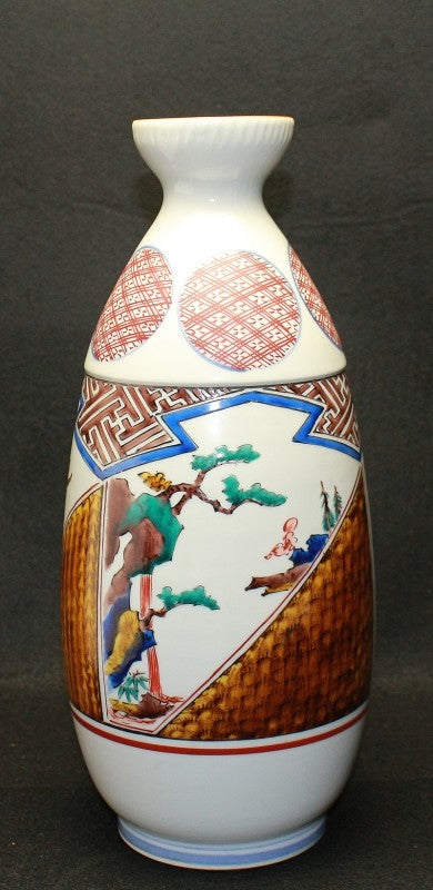 23968 ASAKURA Isokichi (Imitation of Old Kutani Three Styles Sake Bottle) 