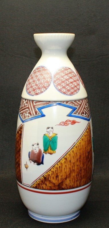 23968 ASAKURA Isokichi (Imitation of Old Kutani Three Styles Sake Bottle) 