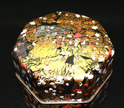 25300　 藤田喬平　(手吹飾筥　紅白梅)　FUJITA Kyohei