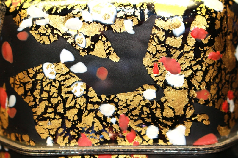 25300　 藤田喬平　(手吹飾筥　紅白梅)　FUJITA Kyohei