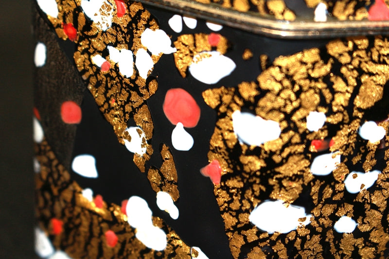 25300　 藤田喬平　(手吹飾筥　紅白梅)　FUJITA Kyohei