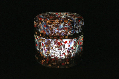 25300　 藤田喬平　(手吹飾筥　紅白梅)　FUJITA Kyohei