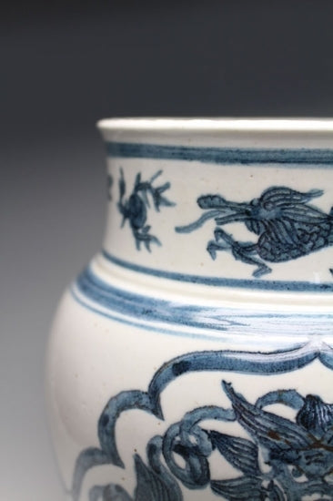 21118 Kanjiro Kawai (Blue Flower Vase [Shokei Kiln Mark])