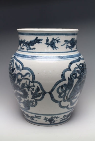 21118 Kanjiro Kawai (Blue Flower Vase [Shokei Kiln Mark])