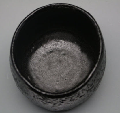 21313 Kato Kozo (Seto black tea bowl, inscribed "Musou", by Shimizu Kimiaki, Ando box)