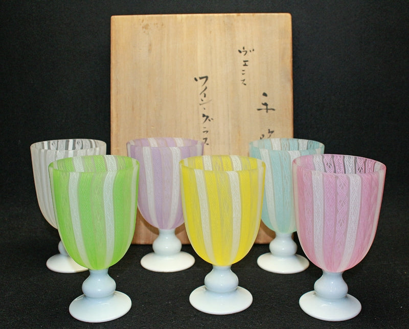 24944 FUJITA Kyohei (Hand-blown Venice wine glasses, set of 6) 