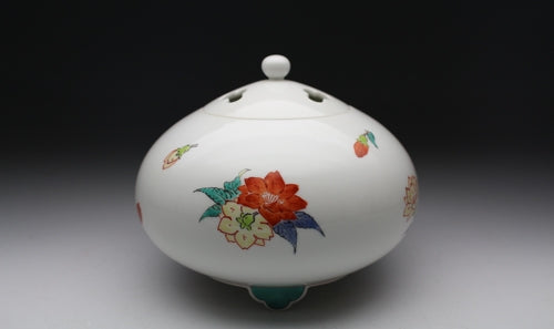 21296 十四代 酒井田柿右衛門(濁手桜花文香炉)SAKAIDA Kakiemon