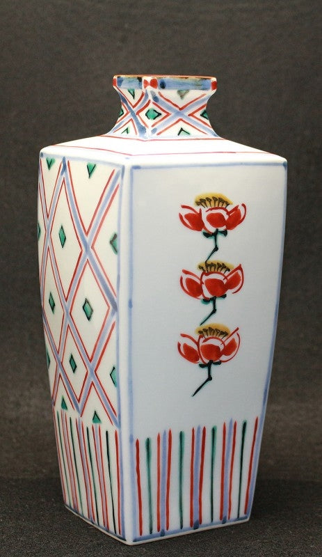 24036 Living National Treasure Tomimoto Kenkichi (Colored square bottle (1953) 