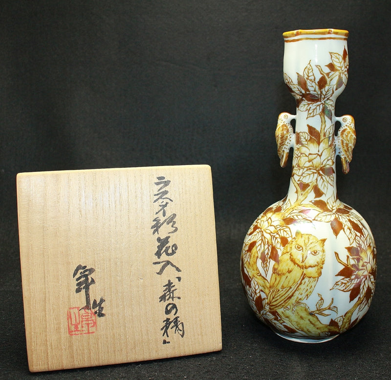 24555 Living National Treasure Takuo Kato (Luster Colored Vase "Forest Spirit") 