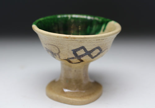 21614 13th generation Raku Yoshizaemon [Appointed] (Oribe sake cup (Ichinose Kobe box)) RAKU Seinyu