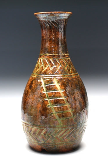 21641 13th generation Raku Kizaemon [Appointed] (Hashiko painting, Sake bottle) RAKU Seinyu