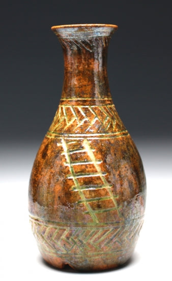 21641 13th generation Raku Kizaemon [Appointed] (Hashiko painting, Sake bottle) RAKU Seinyu