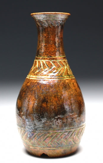 21641 13th generation Raku Kizaemon [Appointed] (Hashiko painting, Sake bottle) RAKU Seinyu