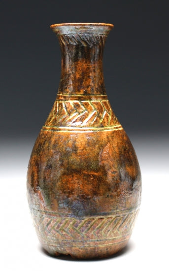 21641 13th generation Raku Kizaemon [Appointed] (Hashiko painting, Sake bottle) RAKU Seinyu