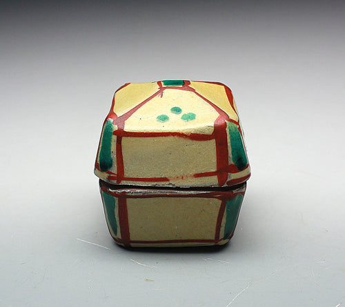 21975 Living National Treasure HAMADA Shoji (Ryukyu Kiln Red Painting Box)