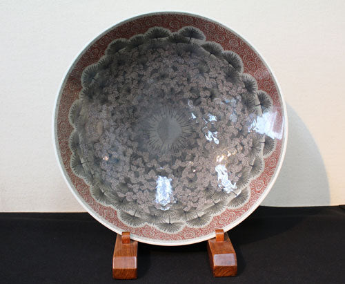 20634 13th generation Imaemon Imaizumi (colored light ink chrysanthemum design bowl)