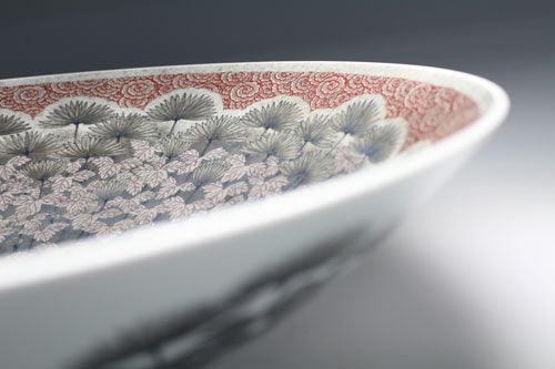 20634 13th generation Imaemon Imaizumi (colored light ink chrysanthemum design bowl)