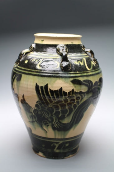 20822 Kanjiro Kawai [Shokei Kiln] (Goldfish Design Vase)