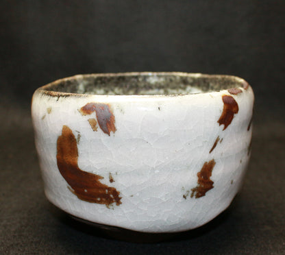 26127　人間国宝　清水卯一	　蓬莱掛分赤土彩茶盌