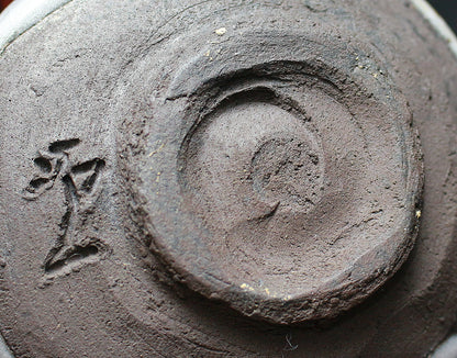 26127　人間国宝　清水卯一	　蓬莱掛分赤土彩茶盌