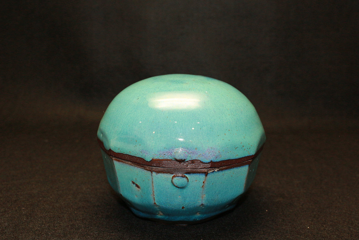 26131    河井寛次郎     青食籠（図録同手作）　 KAWAI　Kanjiro