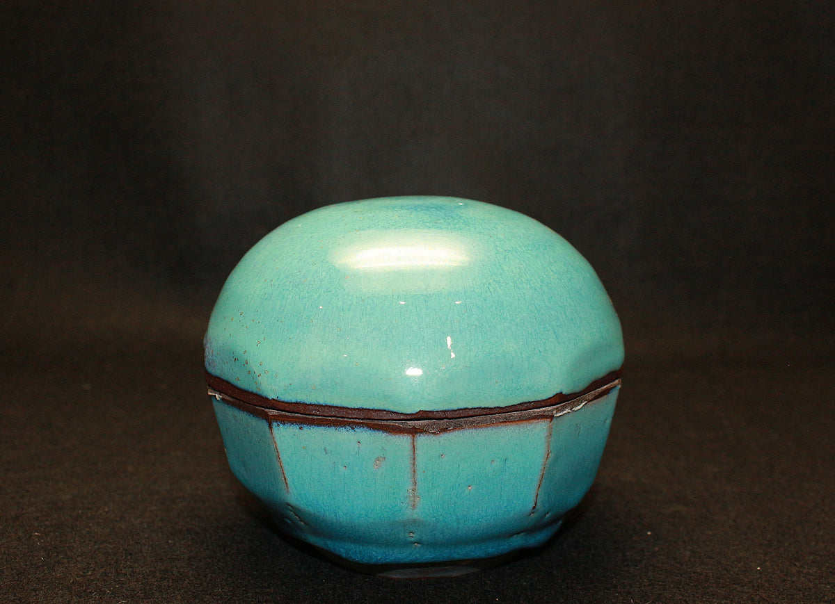 26131    河井寛次郎     青食籠（図録同手作）　 KAWAI　Kanjiro