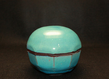 26131    河井寛次郎     青食籠（図録同手作）　 KAWAI　Kanjiro