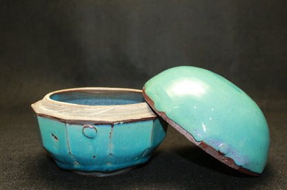 26131    河井寛次郎     青食籠（図録同手作）　 KAWAI　Kanjiro