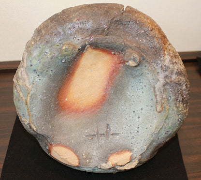 26135	杉本貞光	　寺垣外窯　信楽破袋水指「大雄峯」（大亀）　SUGIMOTO Sadamitsu