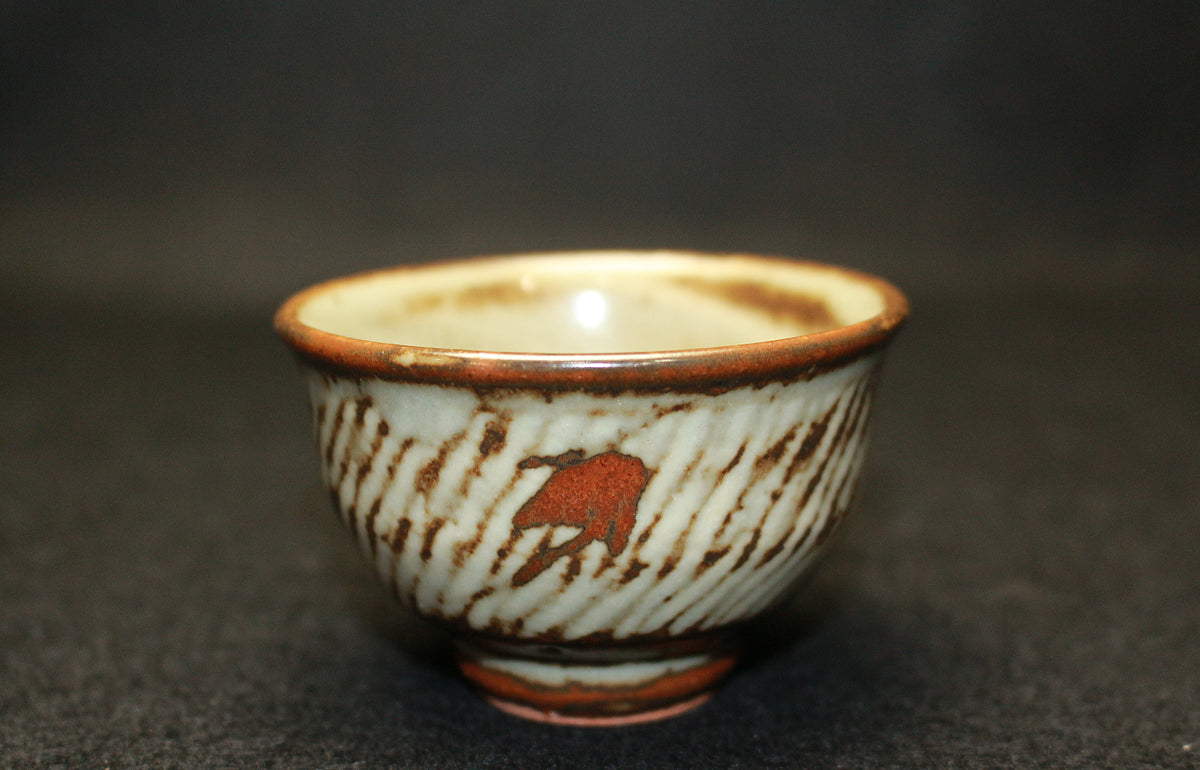 26137　人間国宝　島岡達三　象嵌ぐい呑　SHIMAOKA　Tatsuzo