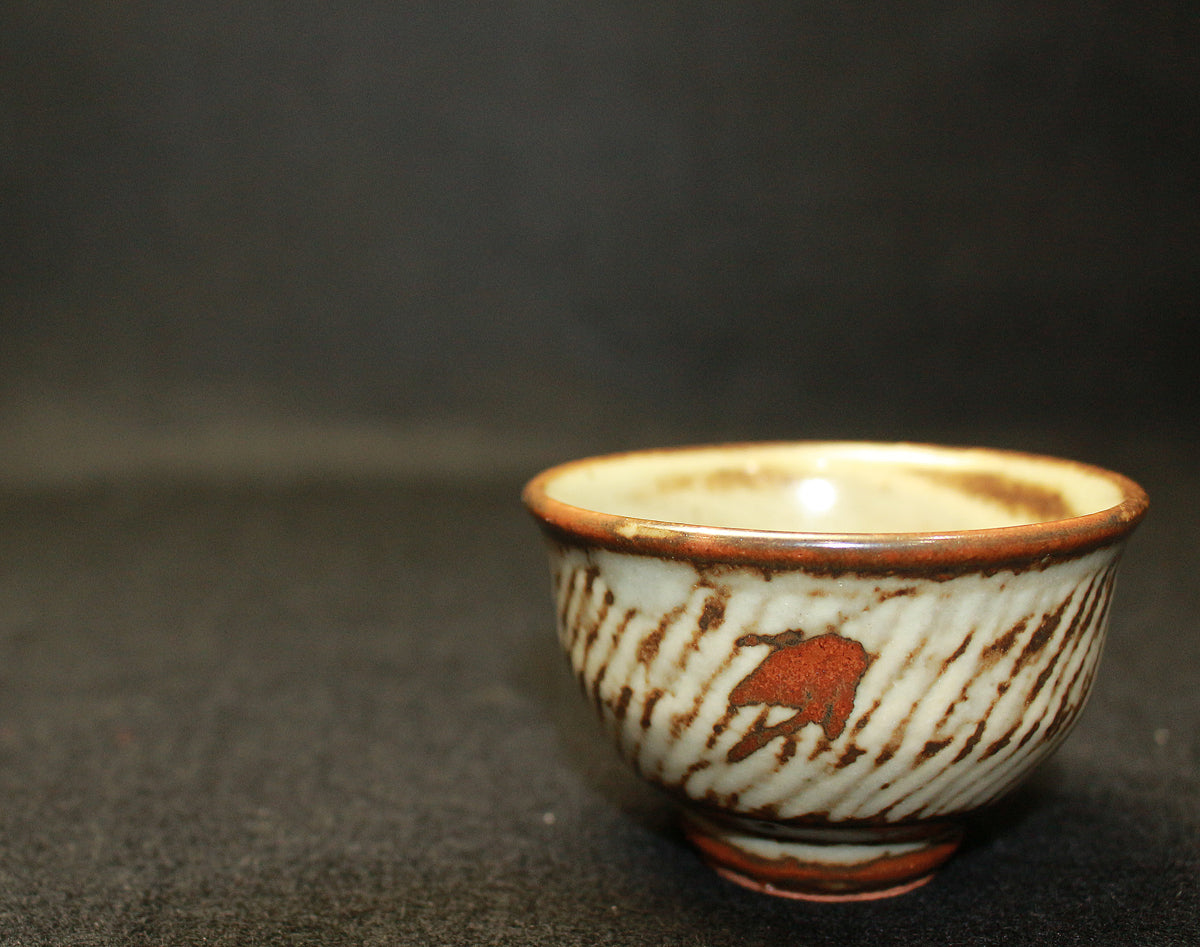 26137　人間国宝　島岡達三　象嵌ぐい呑　SHIMAOKA　Tatsuzo