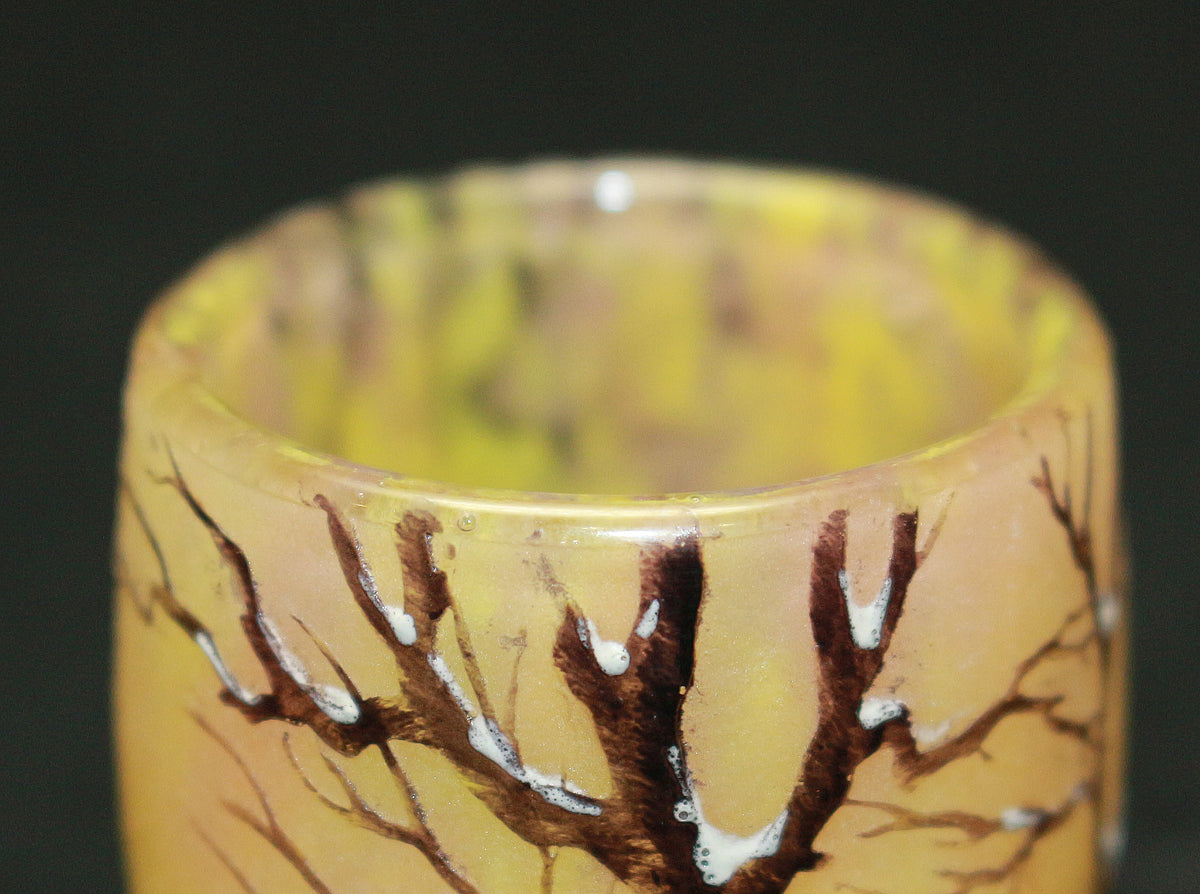 26153   ドーム・ナンシー   冬景色文リキュールグラス①