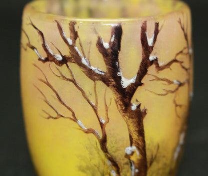 26153   ドーム・ナンシー   冬景色文リキュールグラス①