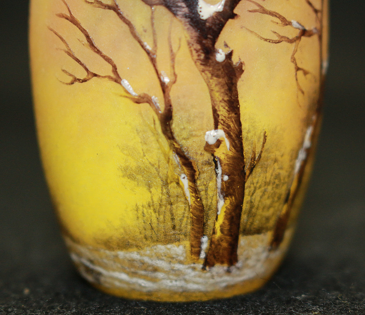 26153   ドーム・ナンシー   冬景色文リキュールグラス①