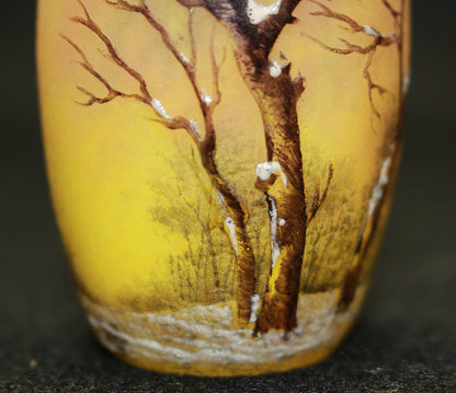 26153   ドーム・ナンシー   冬景色文リキュールグラス①