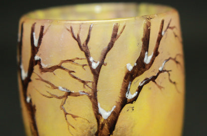 26153   ドーム・ナンシー   冬景色文リキュールグラス①