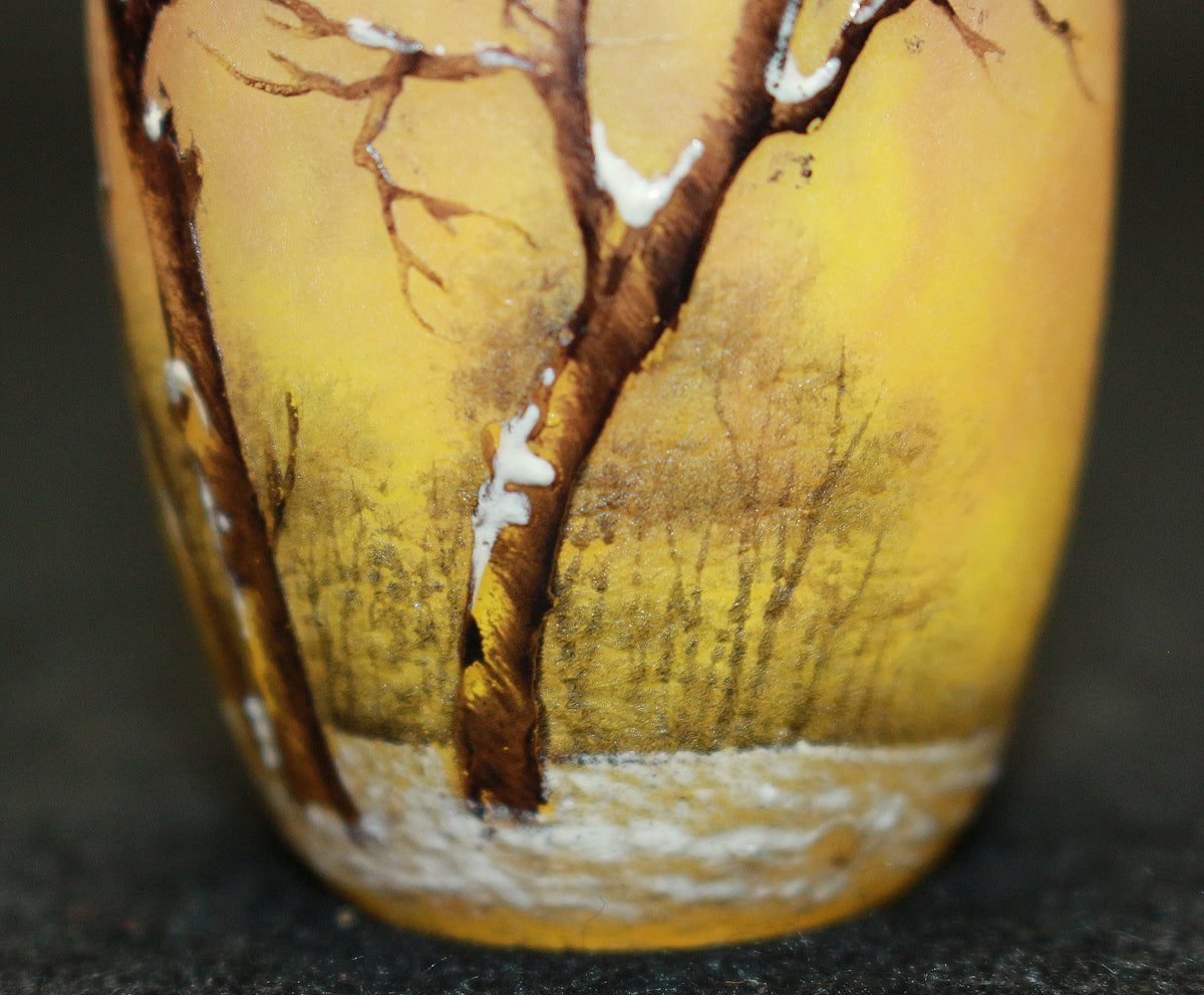 26153   ドーム・ナンシー   冬景色文リキュールグラス①