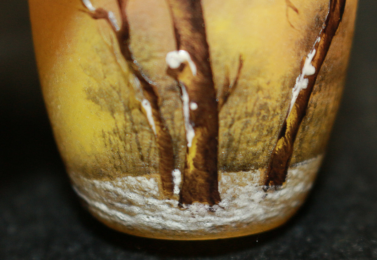 26153   ドーム・ナンシー   冬景色文リキュールグラス①