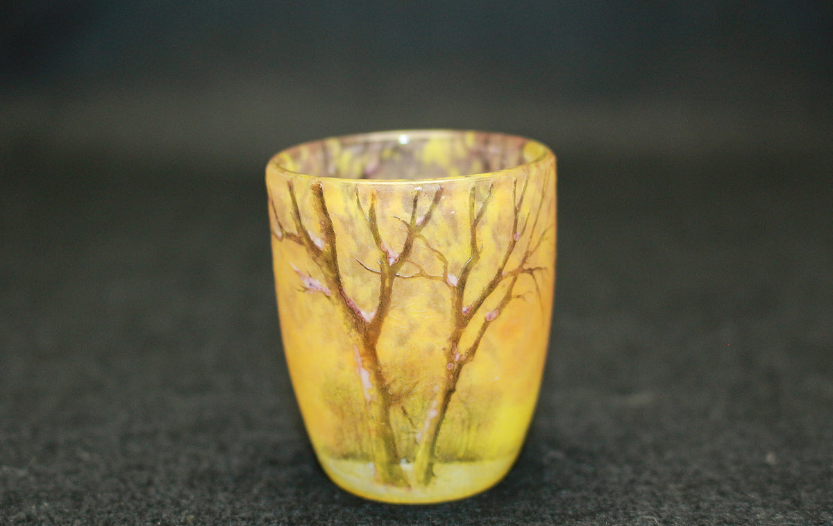 26154   ドーム・ナンシー    冬景色文リキュールグラス②