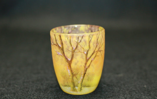 26154   ドーム・ナンシー    冬景色文リキュールグラス②