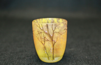 26154   ドーム・ナンシー    冬景色文リキュールグラス②