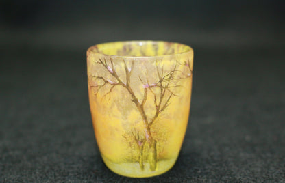 26154   ドーム・ナンシー    冬景色文リキュールグラス②