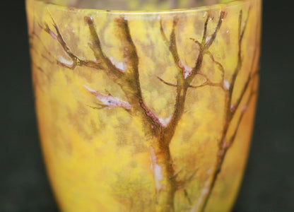 26154   ドーム・ナンシー    冬景色文リキュールグラス②