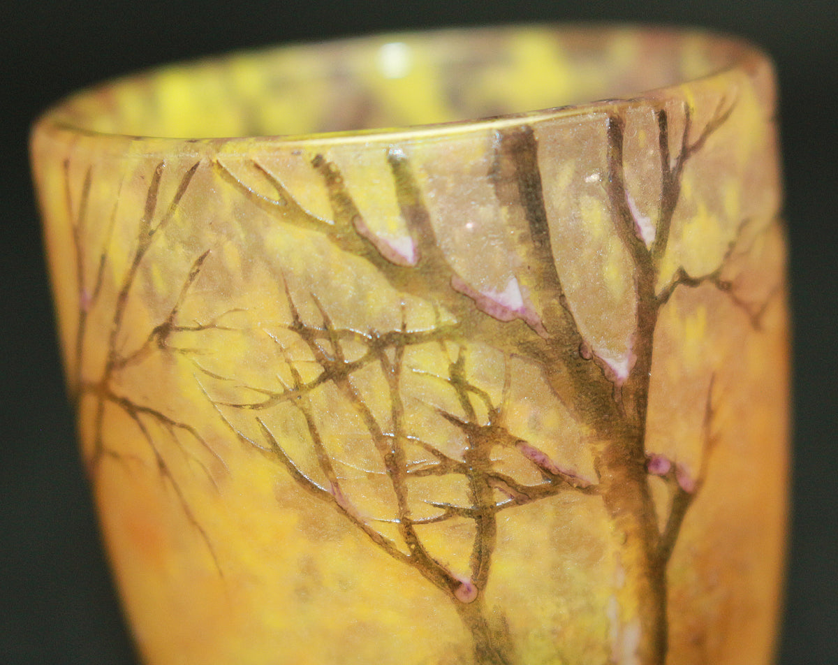 26154   ドーム・ナンシー    冬景色文リキュールグラス②